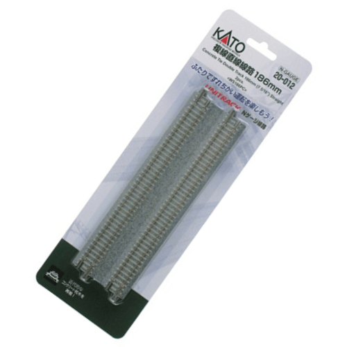 Kato 20-012 N 186mm (7 5/16") Concrete Tie Double Track Straight (2) UniTrack