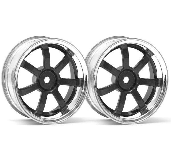 HPI Racing Rays Gram Lghts 57S-PRO Chrome/Black 9mm Offset Wheels Sprint 2