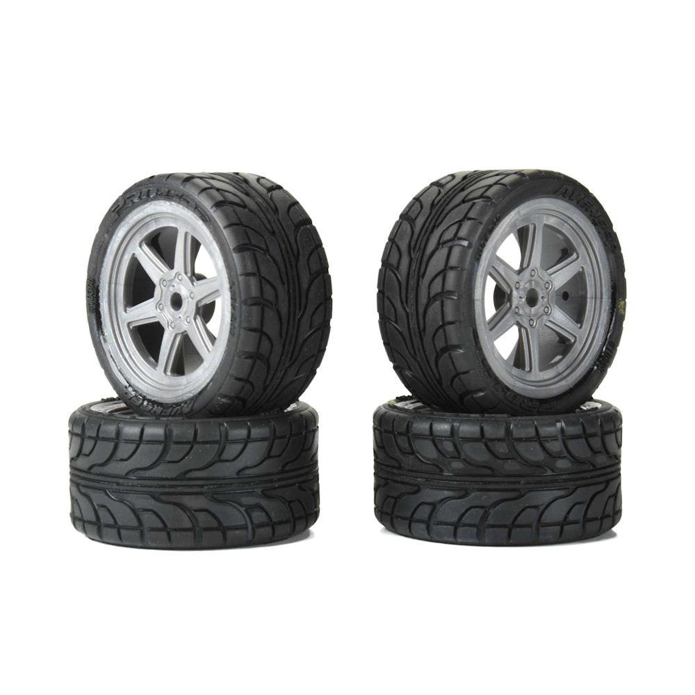 Proline 1030810 1/12 Avenger Tire on Overdrive Gray Wheel 8mm Hex (4): Losi Race Car