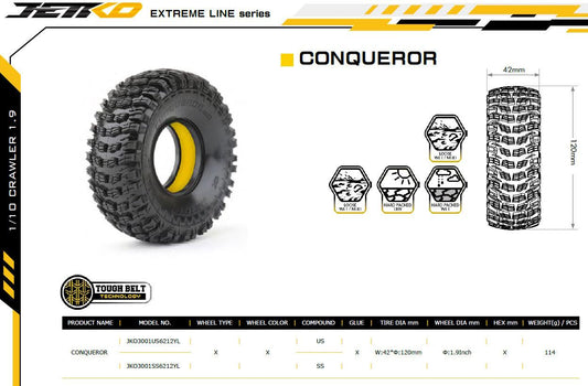 Powerhobby 1/10 1.9" Crawler Conqueror Tires Ultra Soft Yellow (2)