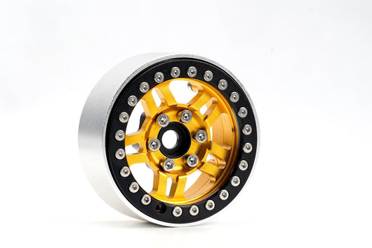 Powerhobby B4 Aluminum 1.9 Beadlock Wheels 9mm Hubs Gold (4) 1/10 Rock Crawler