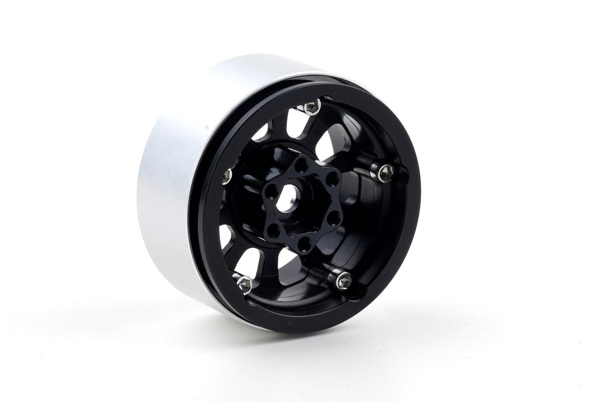 Powerhobby B7 Aluminum 1.9 Beadlock Wheels 9mm Hubs Black (4) 1/10 Rock Crawler