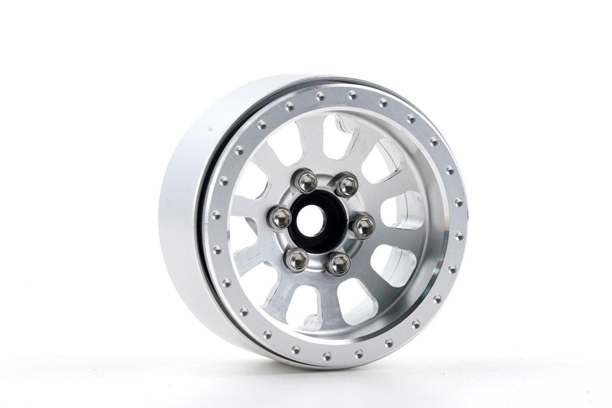 Powerhobby B7 Aluminum 1.9 Beadlock Wheels 9mm Hubs Silver (4) 1/10 Rock Crawler