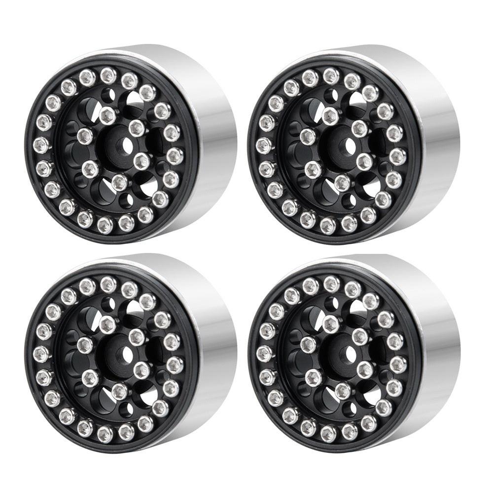 Powerhobby 1.0" Beadlock Wheels Black (4) 1/24 Rock Crawler