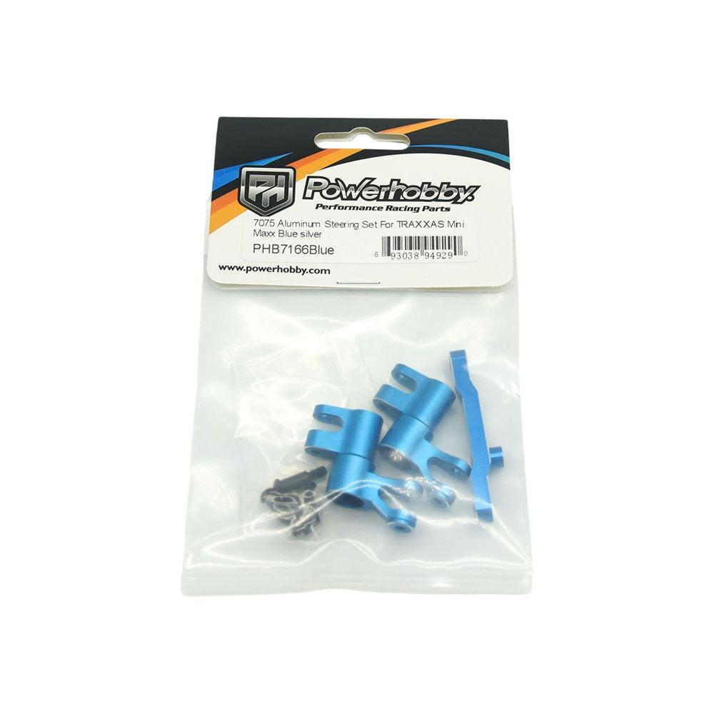 Powerhobby 7075 Aluminum Steering / Bellcrank Blue FOR Traxxas Mini Maxx