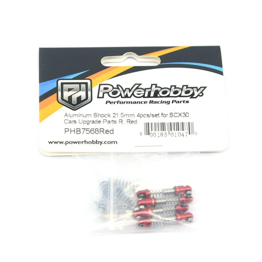 Powerhobby Aluminum Shocks 21.5mm (4) Red Axial SCX30