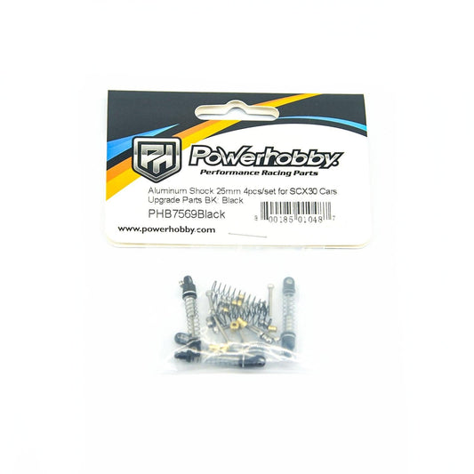 Powerhobby Axial SCX30 Aluminum Shocks 25mm (4) Black PHB7569Black
