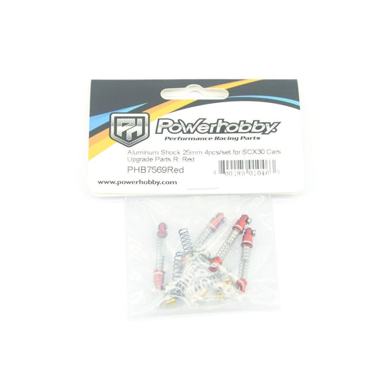 Powerhobby Aluminum Shocks 25mm (4) Red Axial SCX30