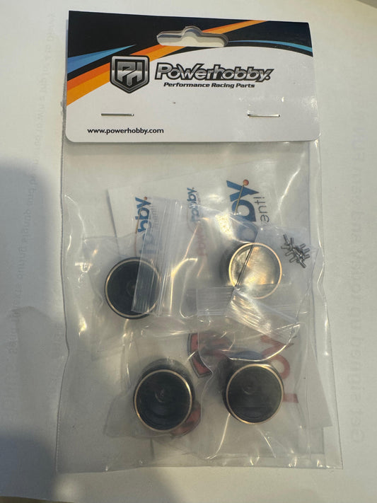 Powerhobby Brass Deep Dish Wheels Black (4) Axial SCX30