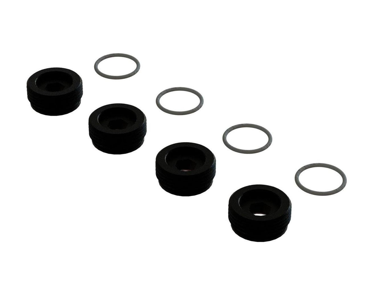 Arrma ARA330775 Front Hub Nut Includes O-Rings Aluminum Black (4)