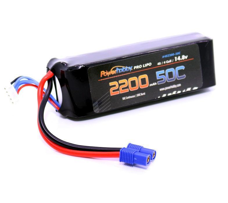 Powerhobby 4s 14.8v 2200mah 50c Lipo Battery w EC3 Plug 4-Cell