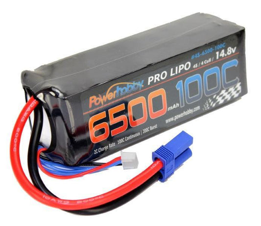Powerhobby 4S 14.8V 6500mAh 100C Lipo Battery w EC5 Plug Soft Case 4-Cell
