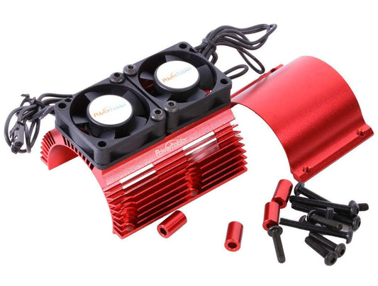 Powerhobby Heat Sink w Twin Turbo High Speed Cooling Fans 1/8 Motors RED