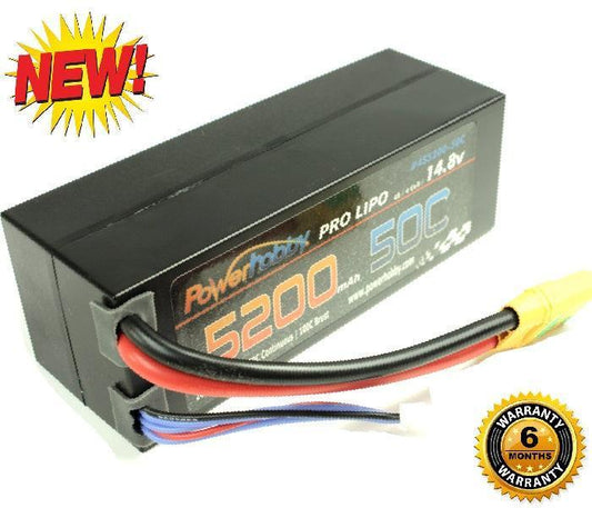 Powerhobby 4S 5200mAh 50C-100C Lipo Battery Hard Case XT90 Anti-Spark Plug