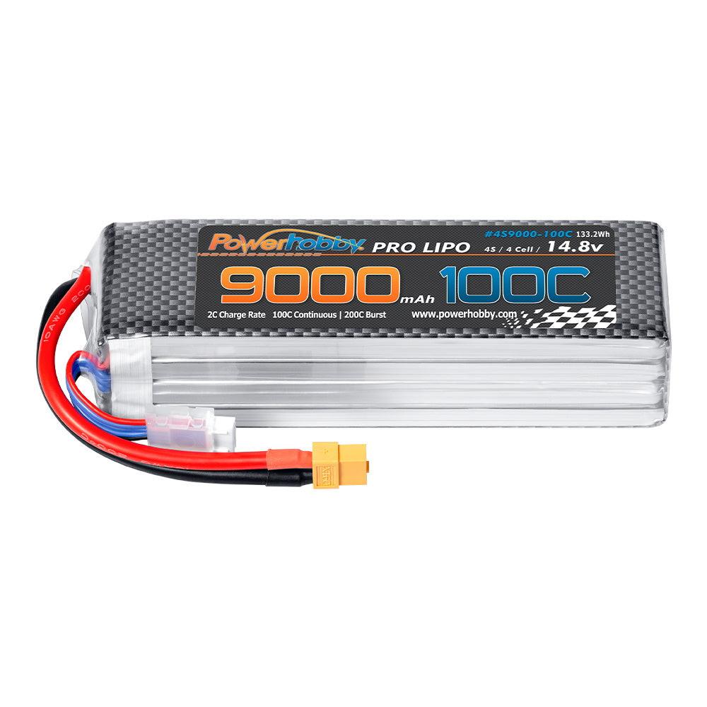 Powerhobby 4s 9000mah 100c Graphene Lipo Battery w XT60 Plug + Adapter