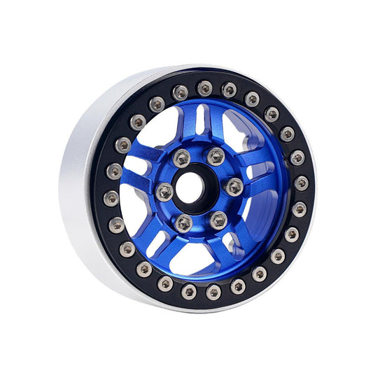 Powerhobby B4 Aluminum 1.9 Beadlock Wheels 9mm Hubs Blue (4) 1/10 Rock Crawler