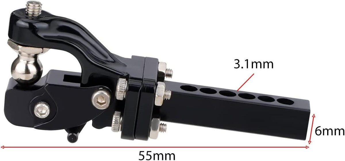 Powerhobby Rescue Tow Trailer Hook Hitch Black 1/10 Crawler