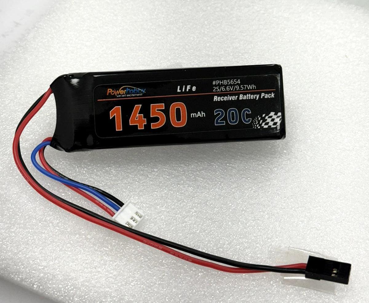 Powerhobby LiFe 2S 6.6V 1450mah LiFe Receiver Battery Pack