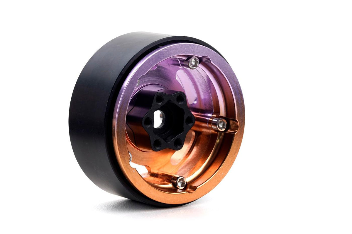 Powerhobby B6 Aluminum 1.9 Beadlock Wheels Orange / Purple (4) 1/10 Rock Crawler