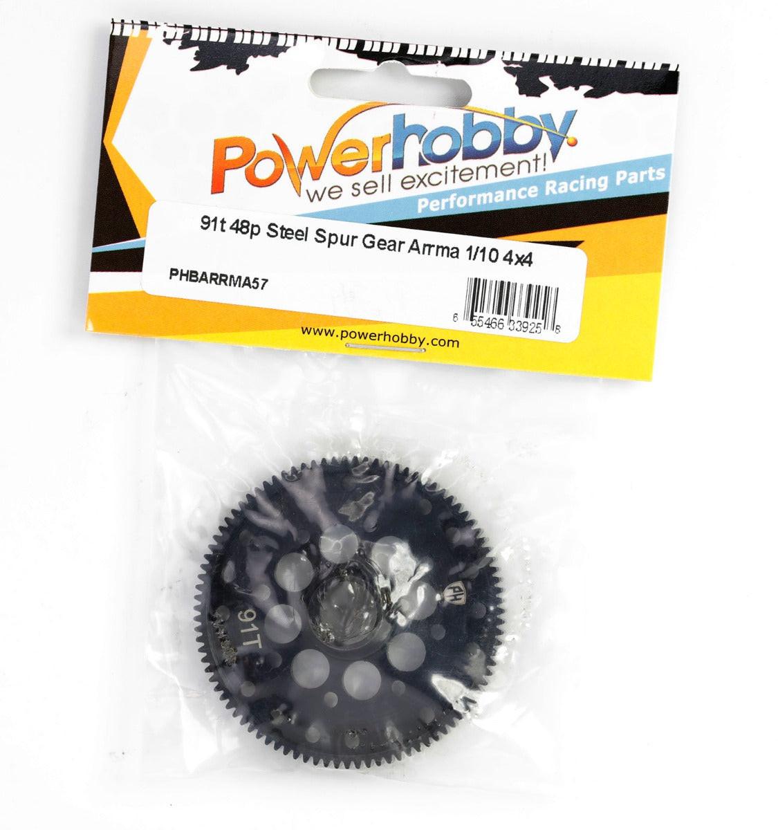 Powerhobby Hardened Steel 48P 91T Spur Gear Arrma 4x4 Granite senton Typhon