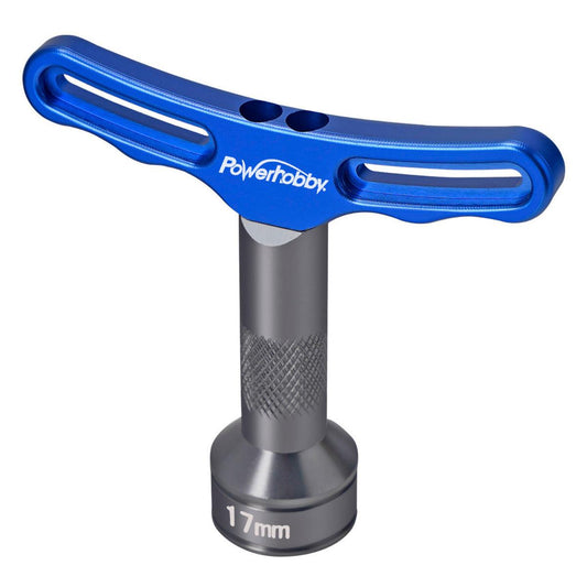 Powerhobby 17mm Aluminum T-Handle Hex Wheel Wrench Blue RC Tools