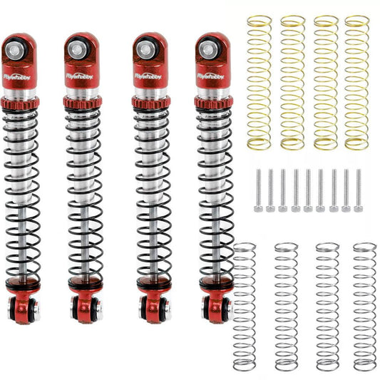 Powerhobby Aluminum 54mm Long Travel Shocks 1/24 Axial SCX24 Jeep Bronco Red