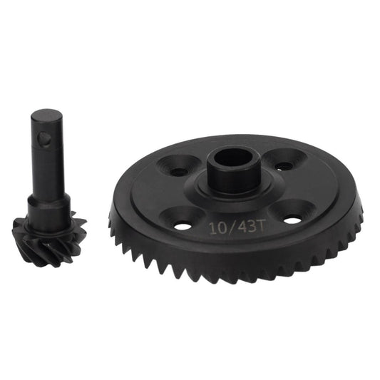 Powerhobby Steel Diff Bevel Gear 43T & Pinion Gear 10T Black FOR Traxxas Sledge