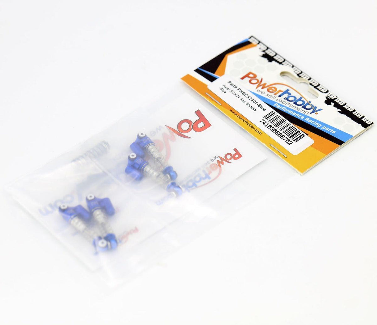 Powerhobby Axial SCX24 Aluminum Threaded Mini/Micro Shocks Front Rear BLUE