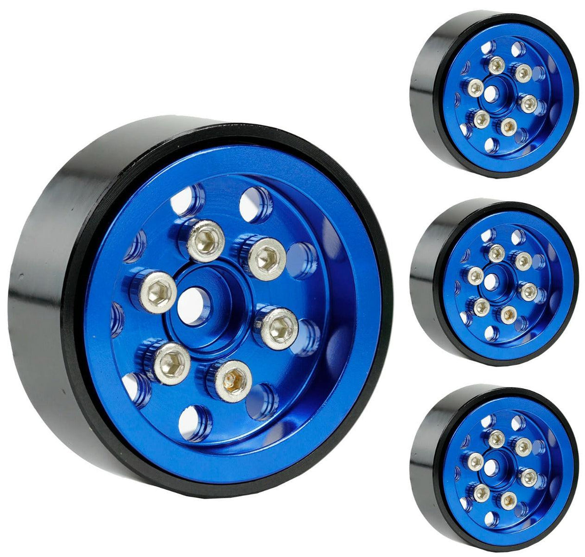 Powerhobby 1.0" SCX24 Aluminum Beadlock Wheels 1/24 Jeep C10 Bronco