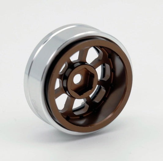 Powerhobby B59 Aluminum Beadlock 1.0” Rock Crawler Wheels Axial SCX24 - Bronze