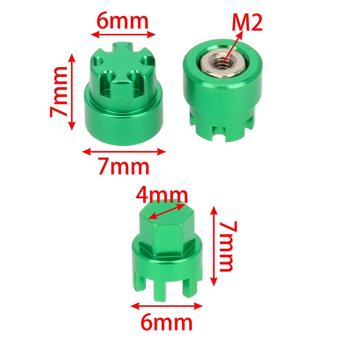 Powerhobby Aluminum M2 Wheel Nuts Cap for 1/24 Axial SCX24 Jeep C10 Bronco Green