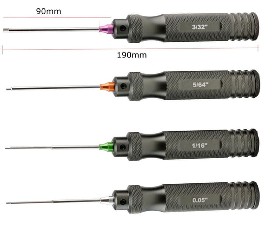 Powerhobby Pro Series Magnetized Hex Tool Set Standard 0.05'' 1/16'' 5/64'' 3/32''
