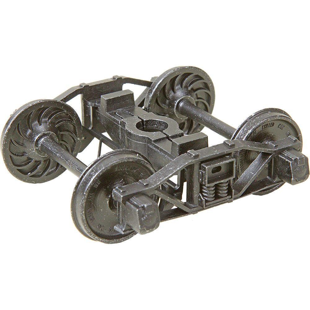 Kadee #757 O 2 Rail Arch Bar Metal Trucks with 33" Ribbed Back Metal P48 Wheels