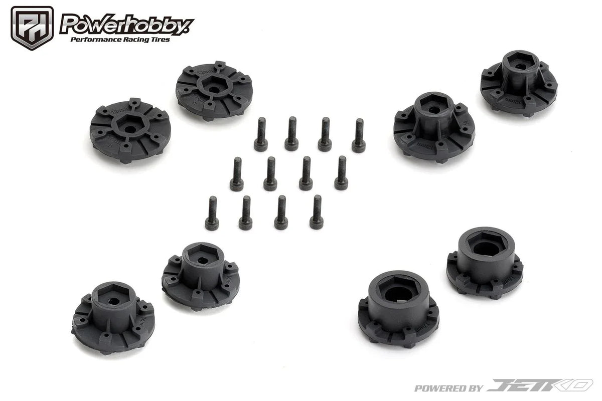 Powerhobby Tomahawk 1/10 SC Belted Tires (2) with Removable Hex Wheels