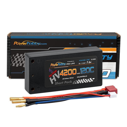 Powerhobby 2S 7.6V HV + Graphene 4200mah 120c Shorty Lipo Battery