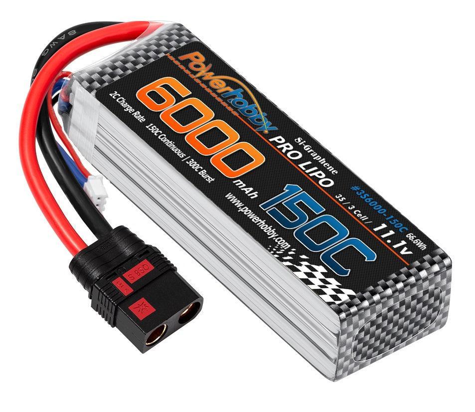 Powerhobby XTREME 3S 11.1V 6000mah 150c-300C Lipo Battery W QS8 8AWG A3-Cell