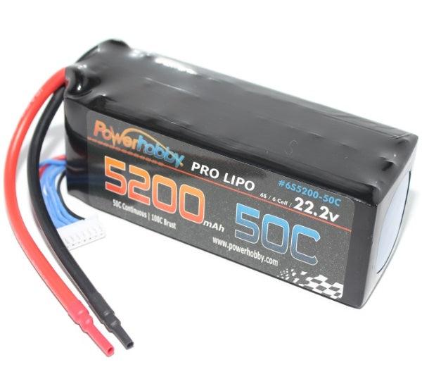 Powerhobby 6S 22.2V 5200mAh 50C Lipo Battery Soft Case 6-Cell