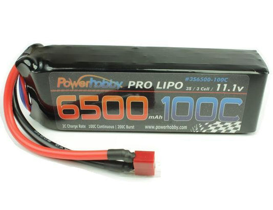 Powerhobby 3S 11.1V 6500mAh 100C Lipo Battery Pack w Deans Plug Soft Case