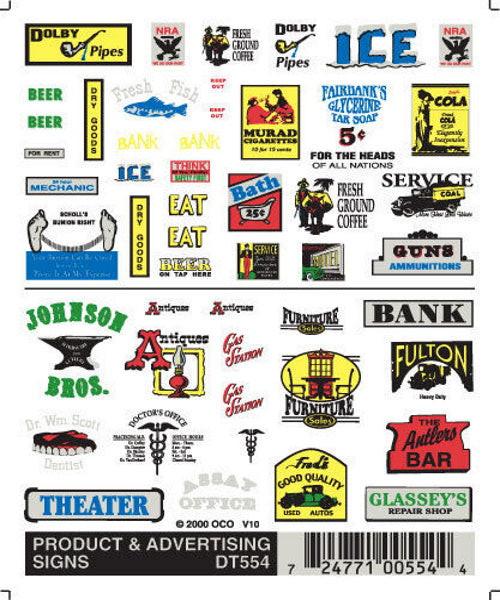 Woodland Scenics DT553 Product & Advertising Signs Train Decal Sheet