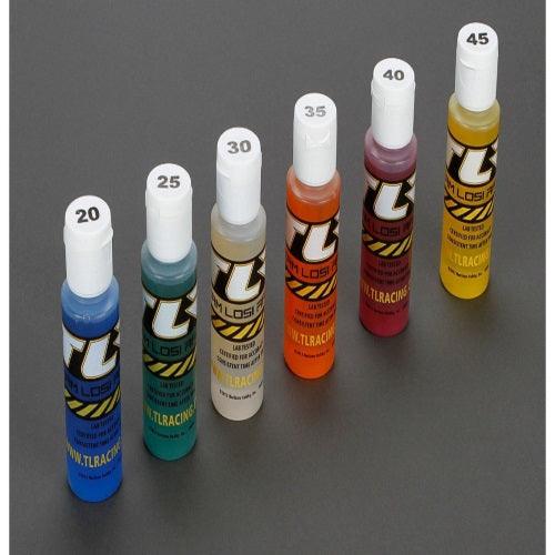 Losi TLR74020 Silicone Shock Oil 6-Pack 20,25,30,35,40,45, 2oz Car/Truck/Buggy