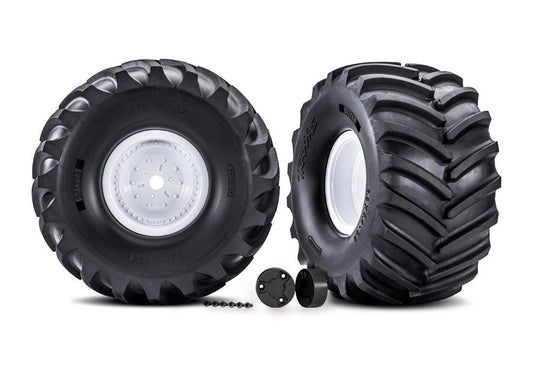 Traxxas 7689 White X-Monster Wheels w/ Terra Groove Tires (2)