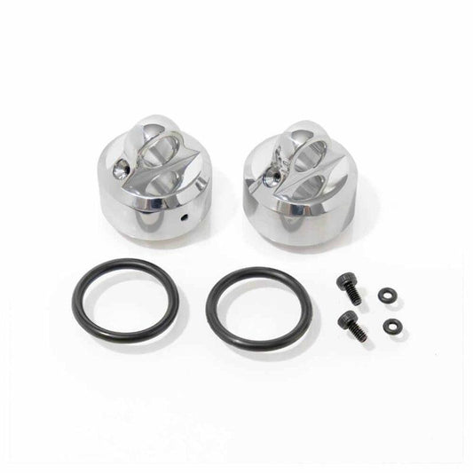 Tekno TKR8702X Aluminum Polished Shock Caps, 1/8 Tekno EB48, ET48 & NT48 (2)