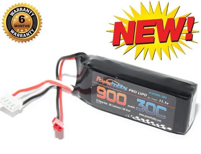 Powerhobby 3S 11.1V 900mAh 30C Lipo Battery Pack w JST Connetor