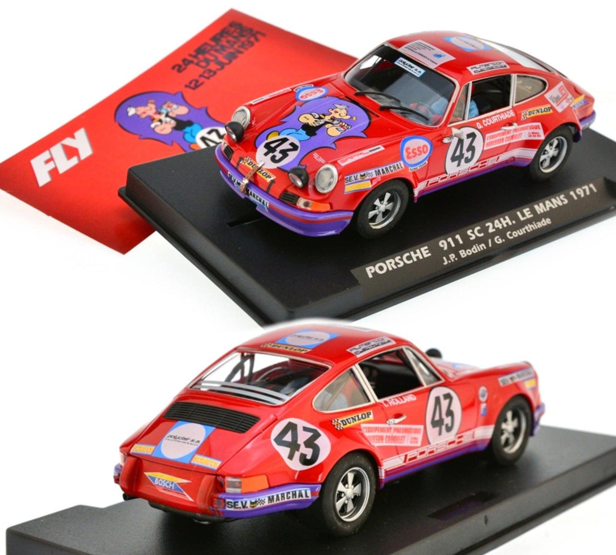 Fly Porsche 911 #43 Le Mans 1971 Popeye 1/32 Slot Car A2072 Flyslot
