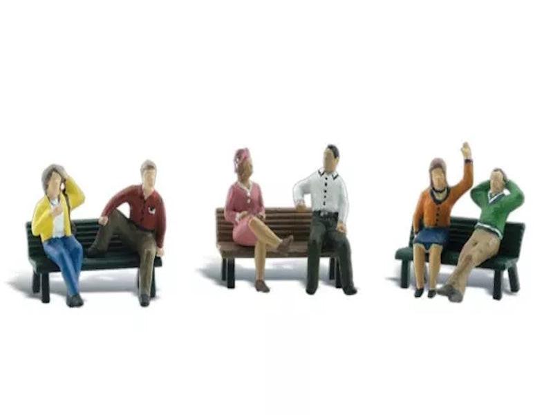 Woodland Scenics A2206 N Train Figures People On Benches