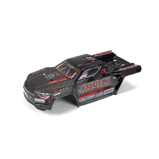 Armma 406169 KRATON 6S EXB Painted Decalled Cut Body, Black / Red