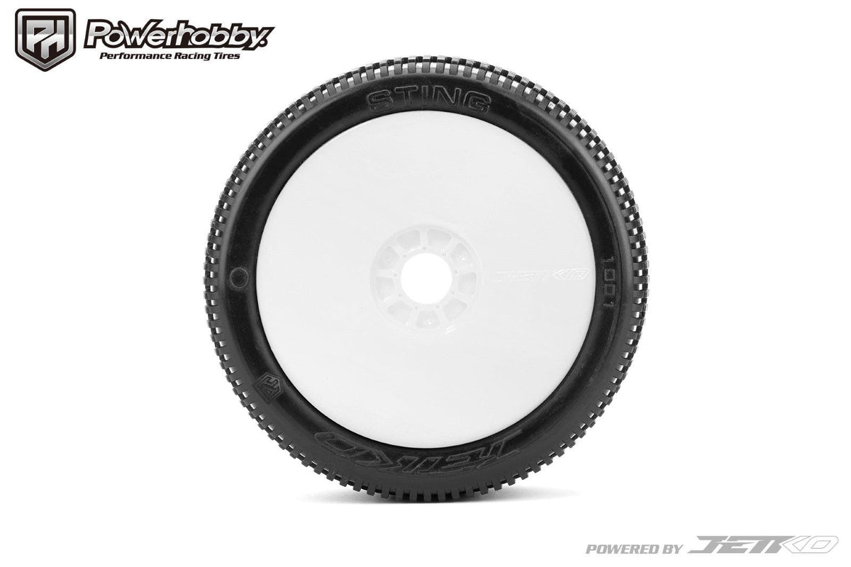 Powerhobby Sting 1/8 Buggy Mounted Tires White (2) Super Soft