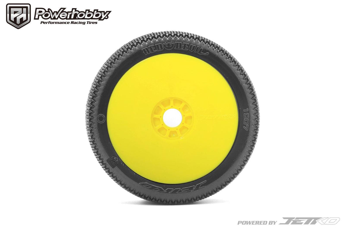 Powerhobby Red Devil 1/8 Buggy Mounted Tires Yellow (2) Super Soft