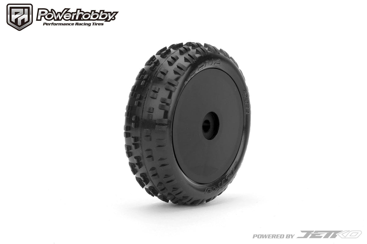 Powerhobby Arena Front Carpet Mini-B Tires Mounted 8mm Black Hard