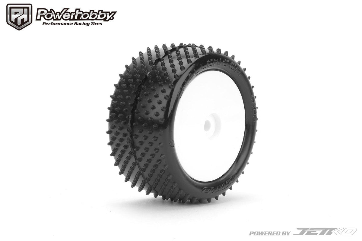 Powerhobby Challenger Rear Carpet Mini-B Tires Mounted 8mm White Soft